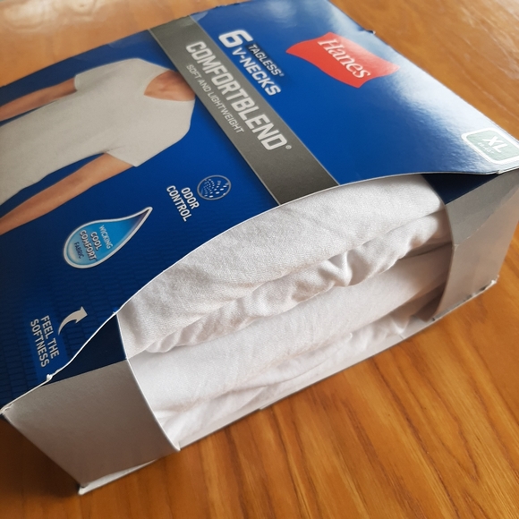 NEW Hanes Tagless V-Neck T-Shirts Comfortblend - Picture 5 of 7